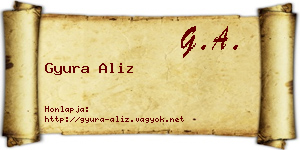 Gyura Aliz névjegykártya